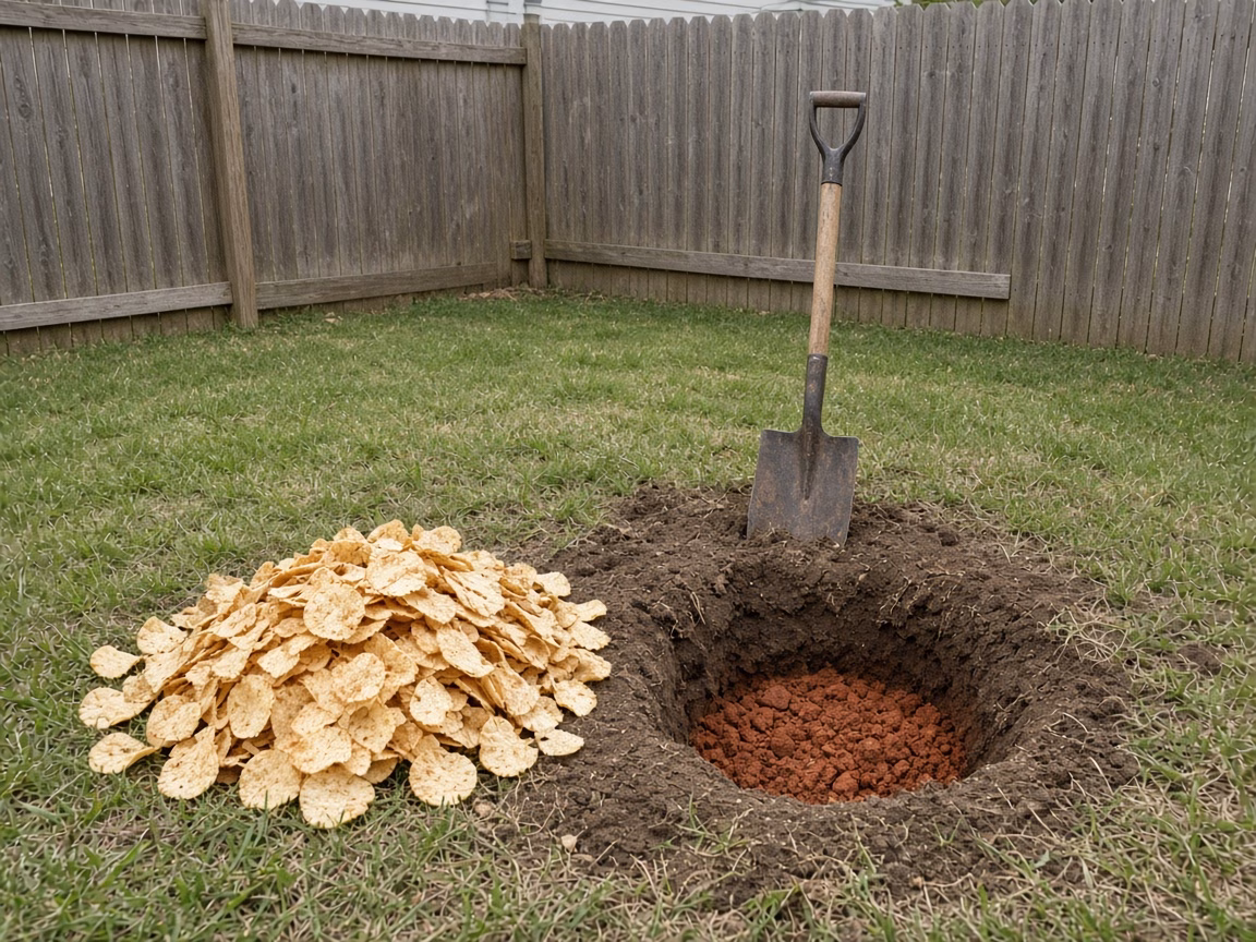 Wood chips piled beside a cleared planting spot — Stump Grinding in Fountain Inn