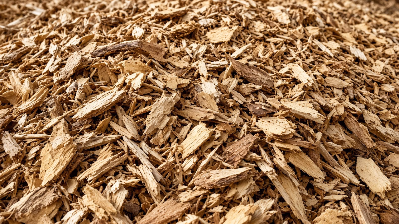 Close view of coarse fresh wood chips — Wood Chips for Sale in Greer